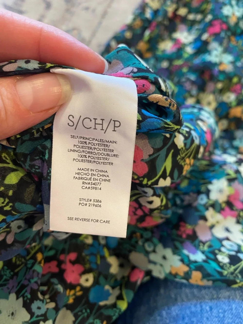 CAbi Multi Colored Midi Short Sleeve Floral Print Fiesta Dress Style 5386 - Picture 6 of 7